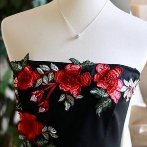 Black BodyCon Floral Dress
